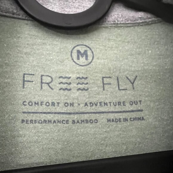 Free Fly Sage Green Performance Bamboo Short Sleeve Polo Shirt Mens Medium - Picture 5 of 5